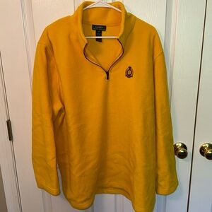 Women’s 3x Ralph Lauren Golden Yellow Fleece Half-Zip Sweatshirt Jacket W/ Crest